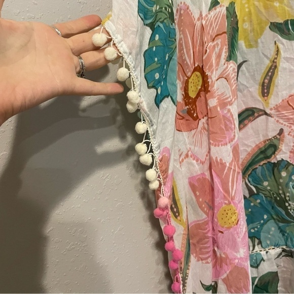 Z&L Europe Tropical Floral Pom Pom Swim Cover - Picture 5 of 10